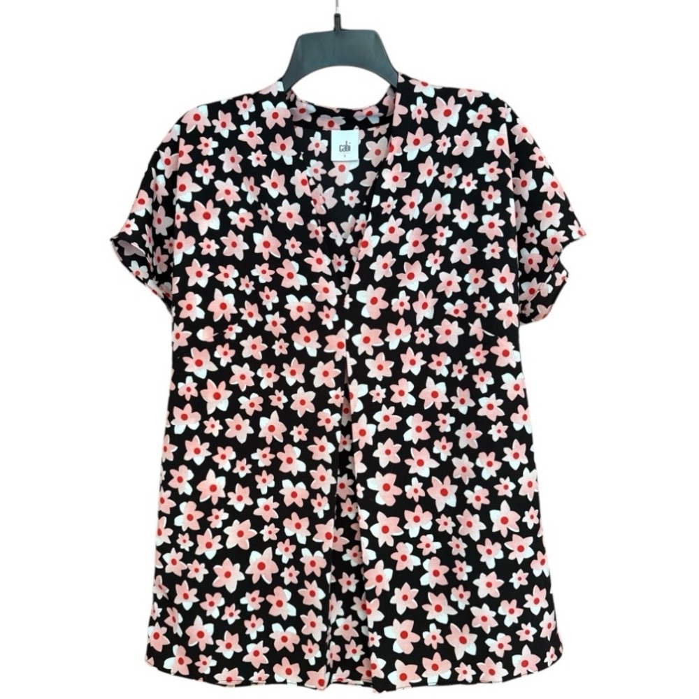 Cabi Harmony Floral Pleated Blouse Style 5347 Size Small